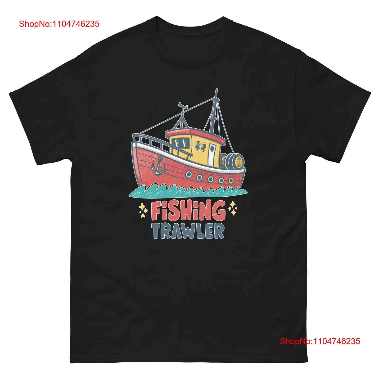 Vintage Fashion Illustrations - Fishing Trawler Transportation Vehicle Illustration T