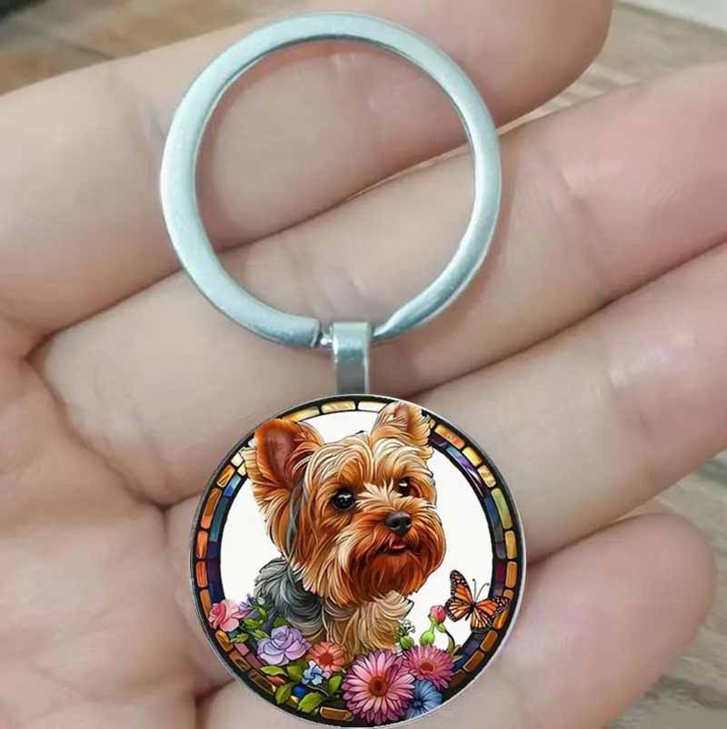 Vintage Fashion York - Vintage York keychain with floral and