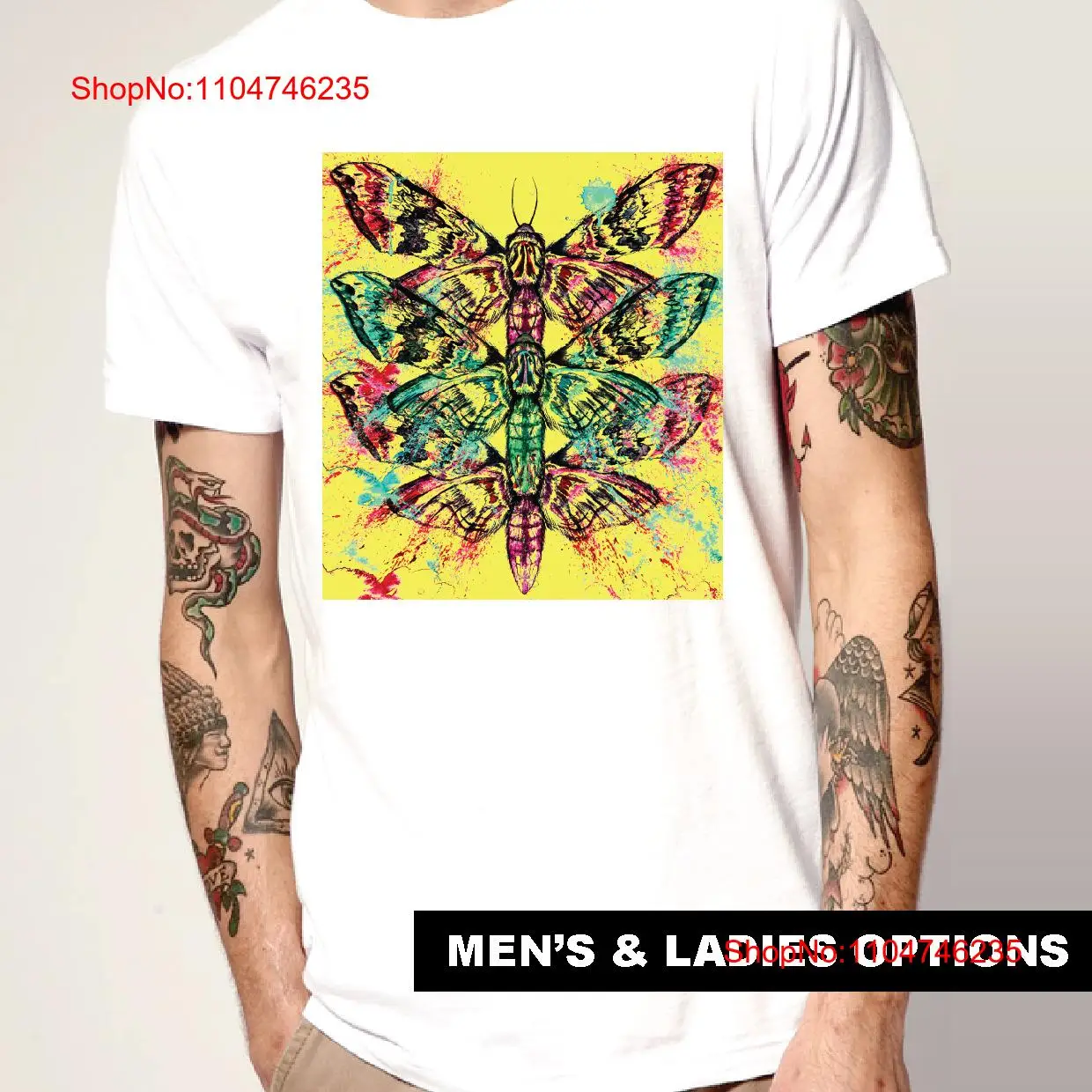 Vintage Fashion Art - Pop Art T Shirt Abstract Moth
