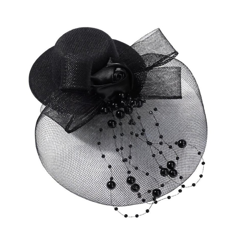 Vintage Fashion Show - Fashion Elegant Mesh Top Hat Bow