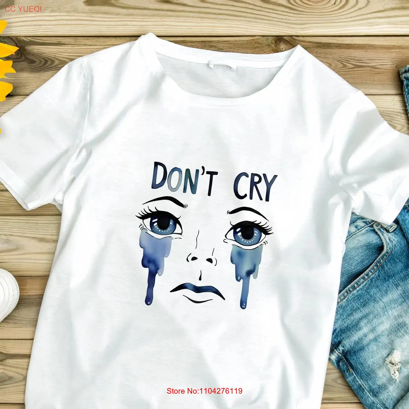 Vintage Fashion Illustrations - Cry Quote T Shirt Emotion Saying