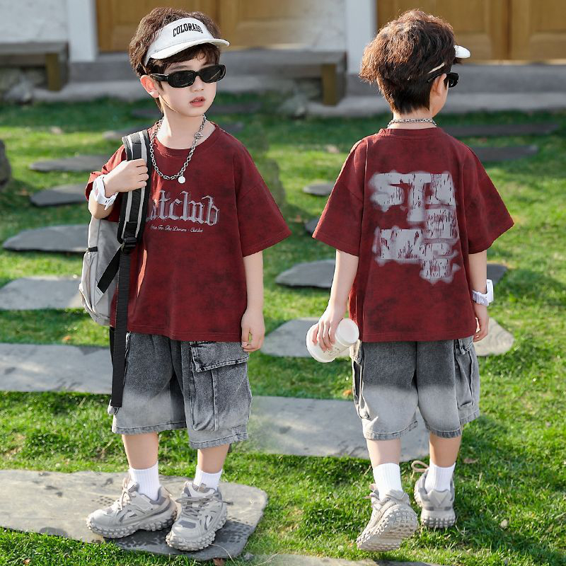 Tie Dye Shirt Vintage - Little Boys 2 Piece Summer Outfit