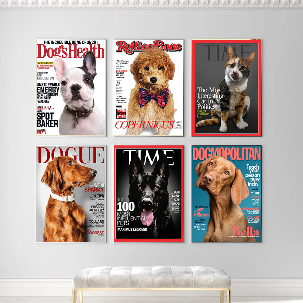 Vintage Fashion Magazine Covers - Vintage Dog Magazine Covers Wall Pictures