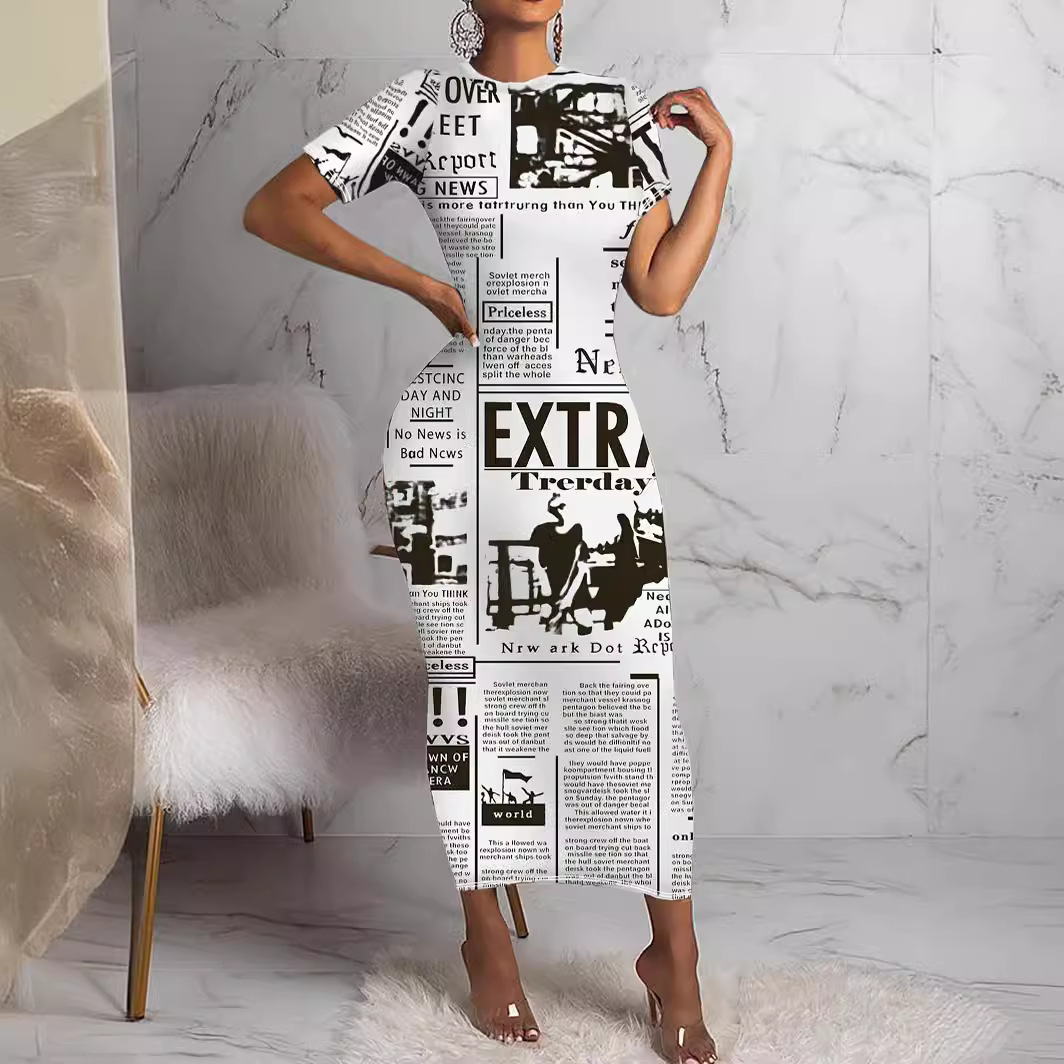 Vintage Fashion Newspaper - 2025 Fashion Summer Fashion Sexy Slim