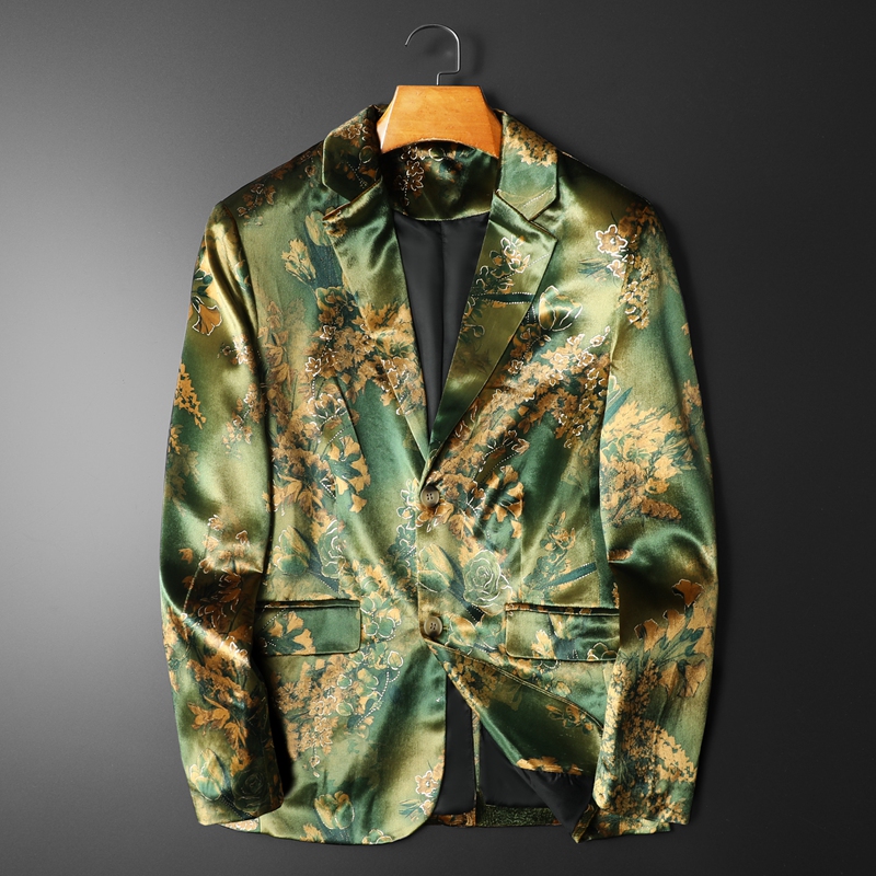 Vintage Flower Velvet Men Blaz - Velvet Blazer Vintage ulasan dan harga