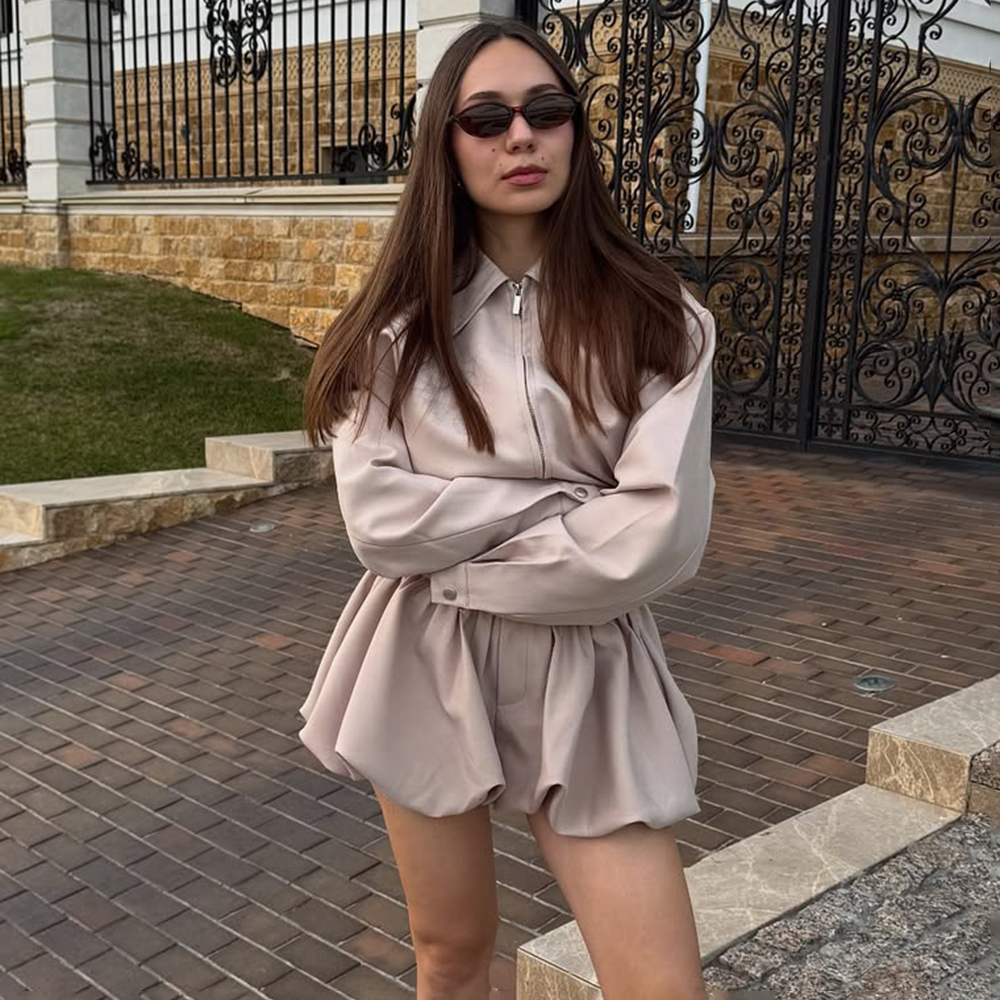 Ticketsx Women's 2 Piece Short - Vintage Fashion Jacket ulasan dan harga