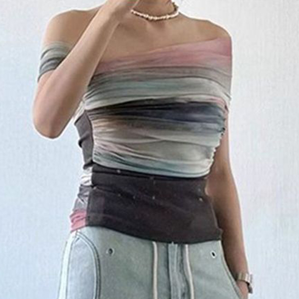 Women Summer Mesh Tie-Dye Off  - Tie Dye Shirt Vintage ulasan dan harga