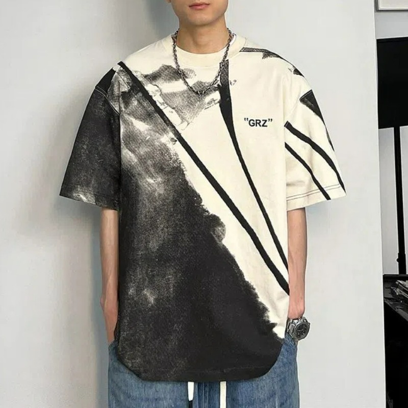 Men Trendy Vintage Tie-dye Pri - Tie Dye Shirt Vintage ulasan dan harga