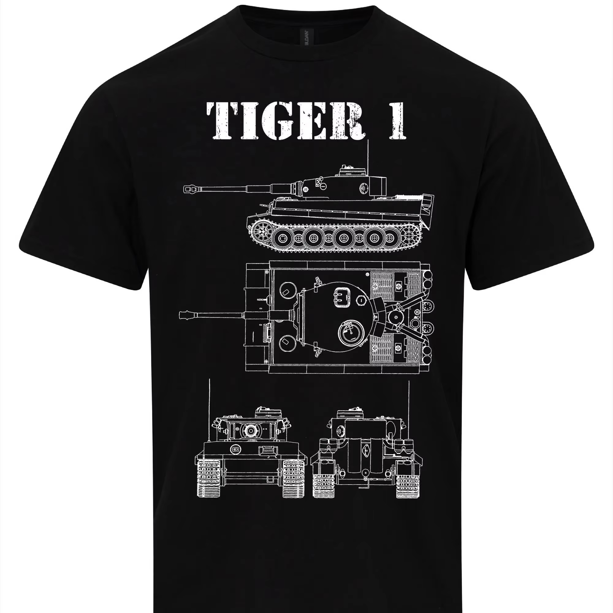 Tiger 1 Tank T-Shirt Technical - Vintage Fashion Drawings ulasan dan harga
