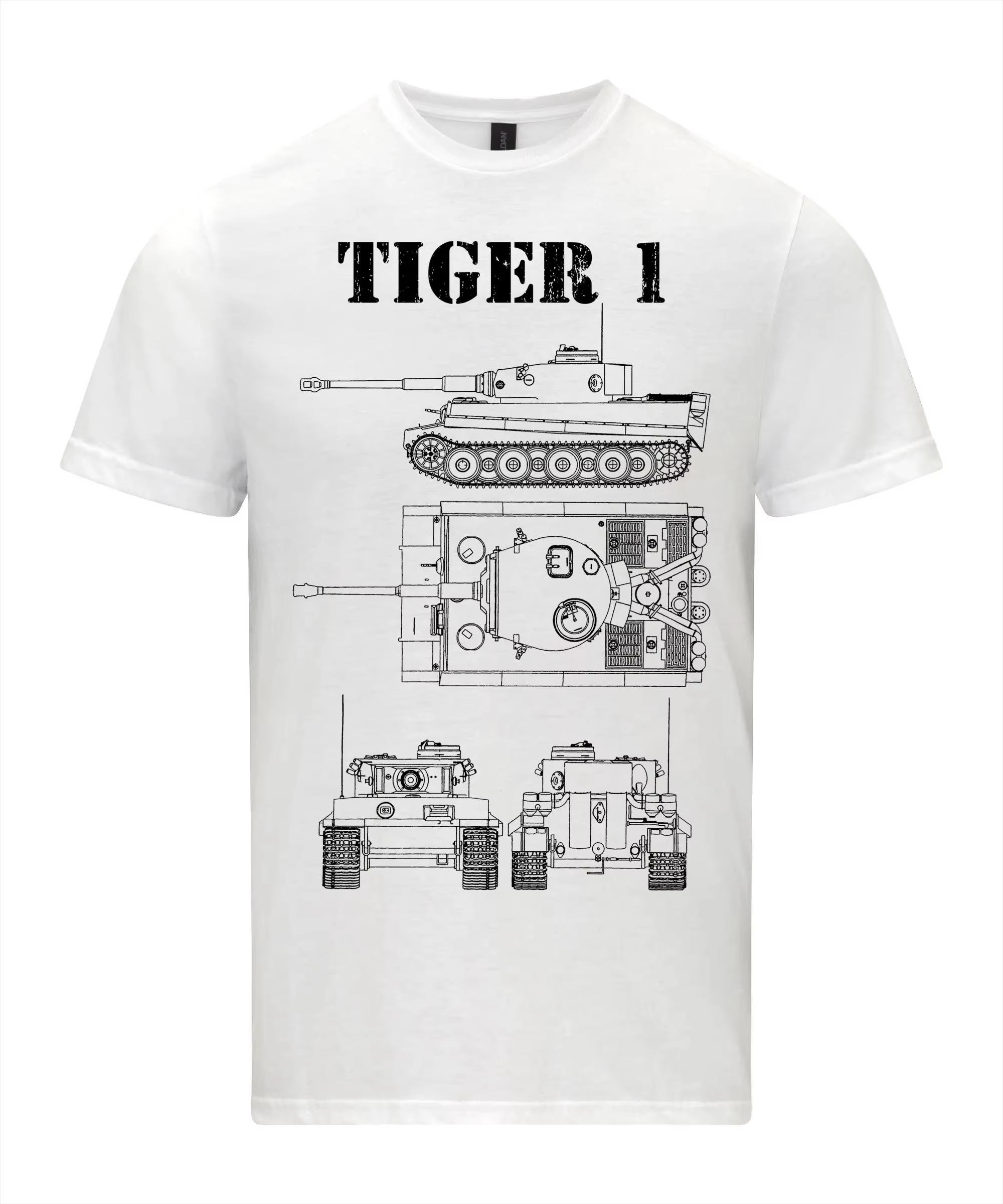 Tiger 1 Tank T-Shirt Technical - Vintage Fashion Drawings ulasan dan harga