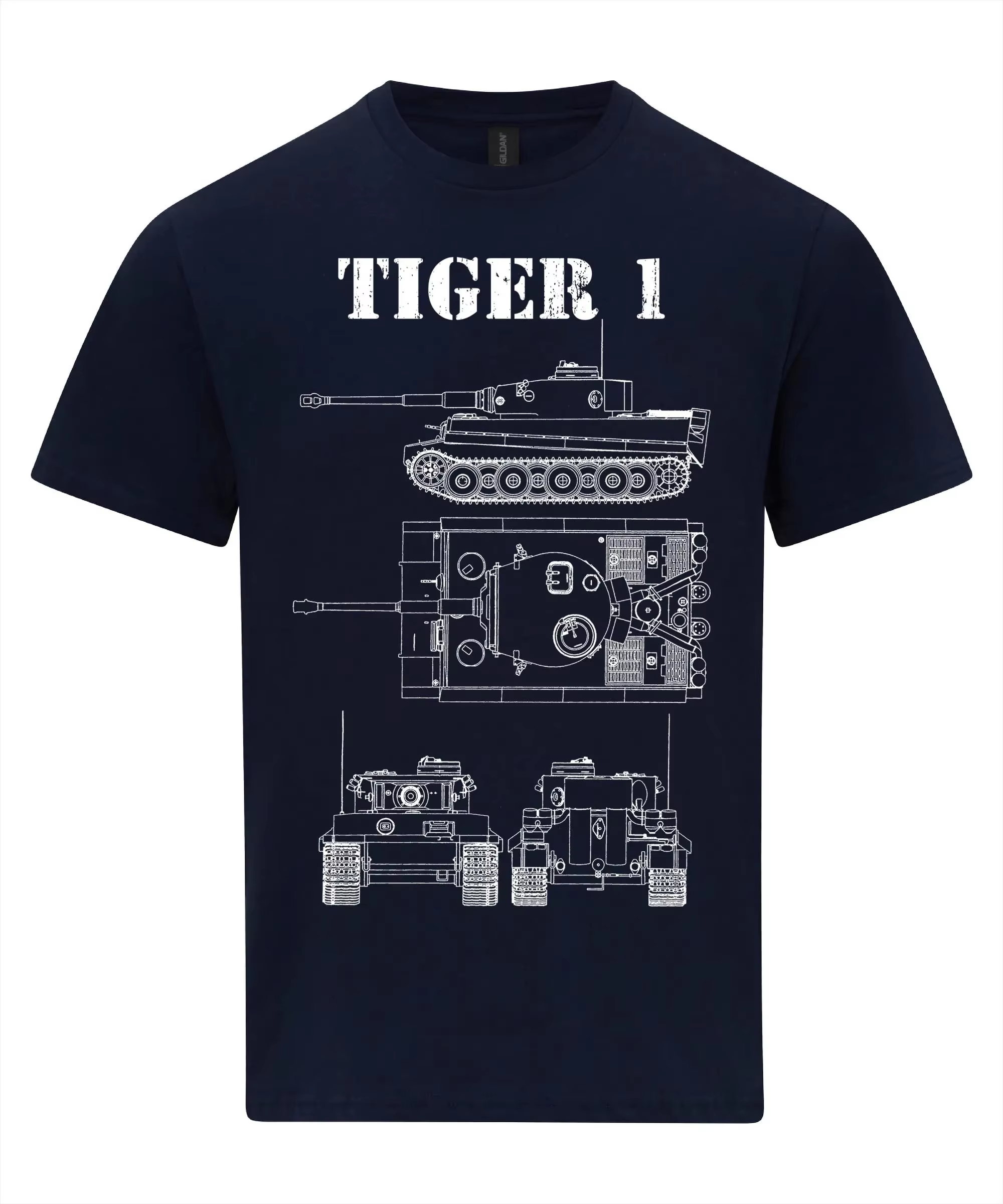 Tiger 1 Tank T-Shirt Technical - Vintage Fashion Drawings ulasan dan harga