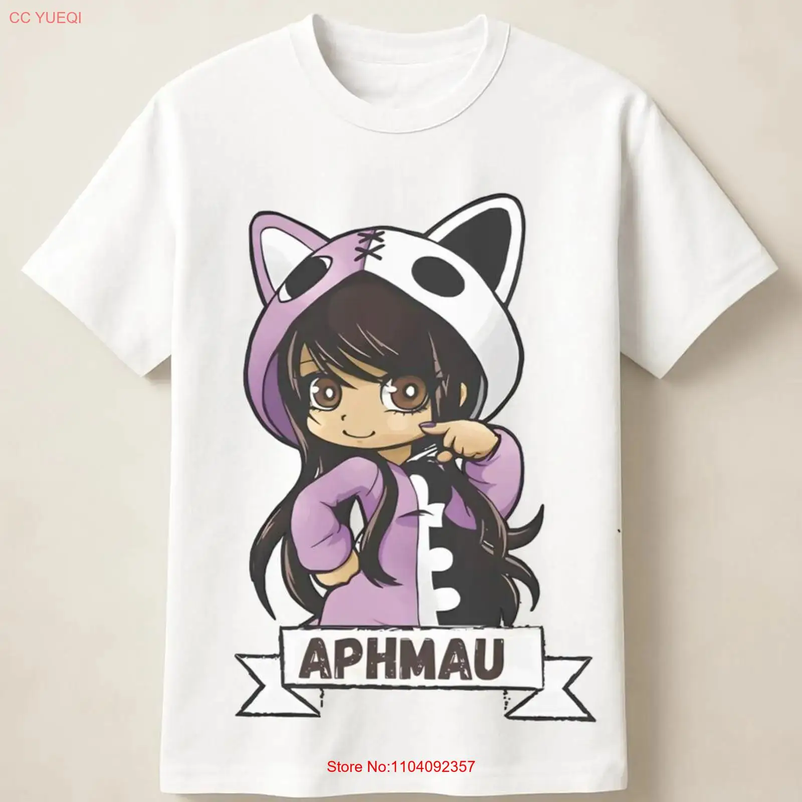 Aphmau Anime T Shirt with Cat  - Vintage Fashion Art ulasan dan harga