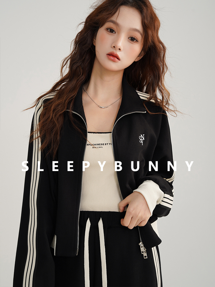 Vintage Sporty Casual Black Wh - Vintage Fashion Jacket ulasan dan harga