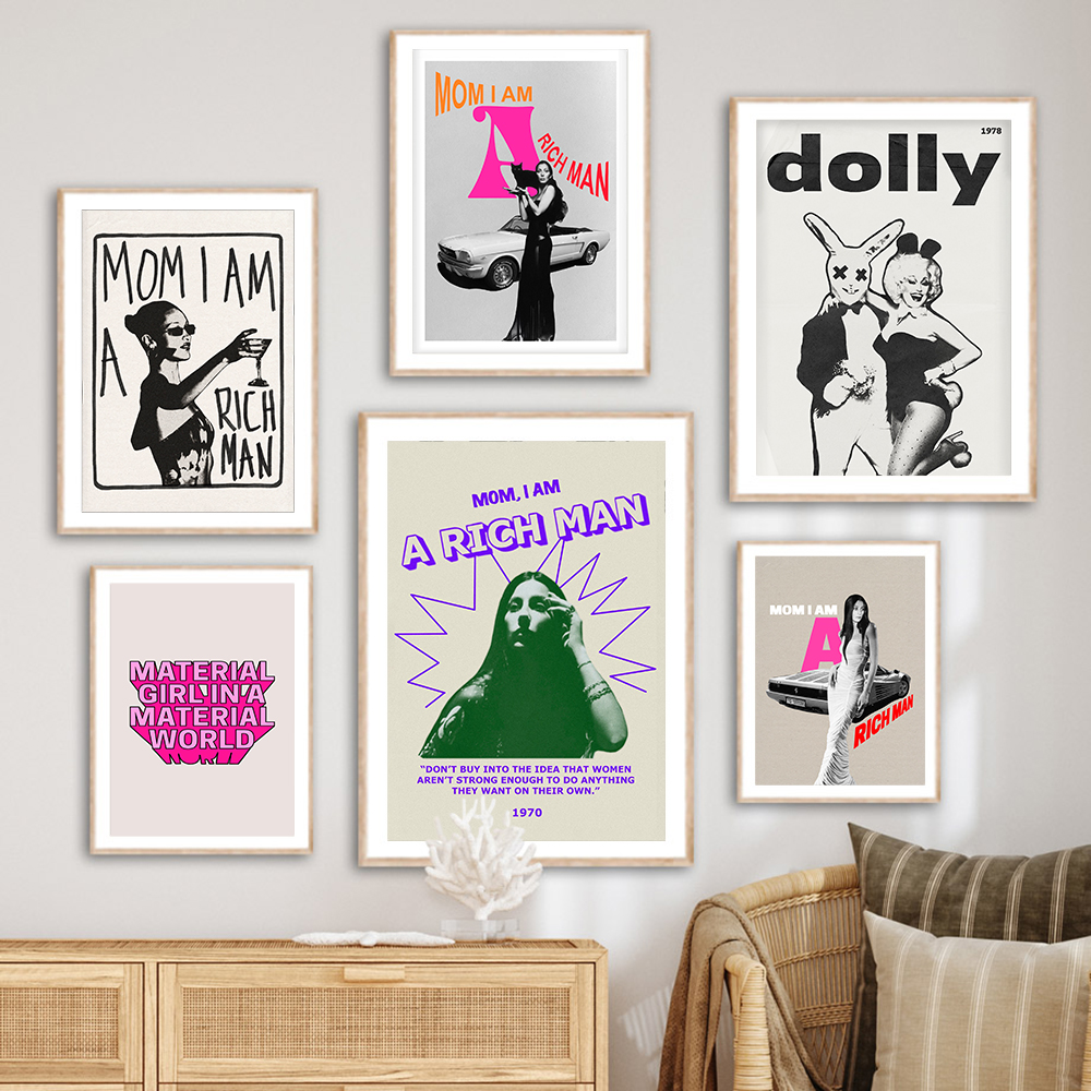 Mom I Am A Rich Man Quote Retr - Vintage Fashion Magazine Covers ulasan dan harga