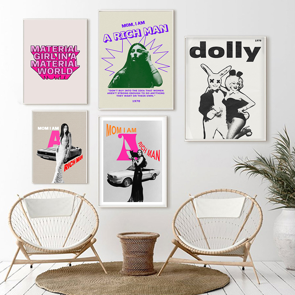 Mom I Am A Rich Man Quote Retr - Vintage Fashion Magazine Covers ulasan dan harga