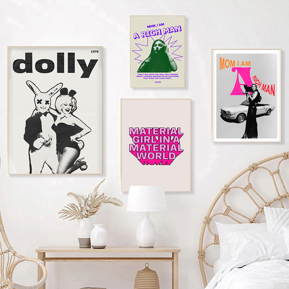 Mom I Am A Rich Man Quote Retr - Vintage Fashion Magazine Covers ulasan dan harga