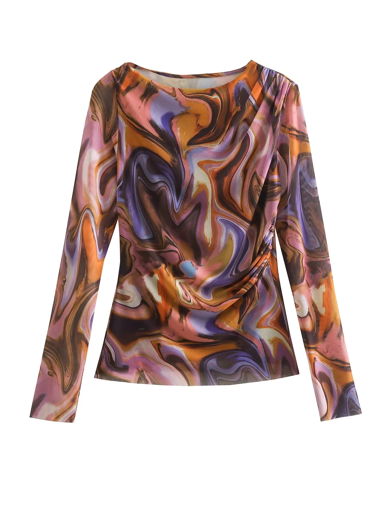Traf Mesh Tops For Women 2023  - Tie Dye Shirt Vintage ulasan dan harga