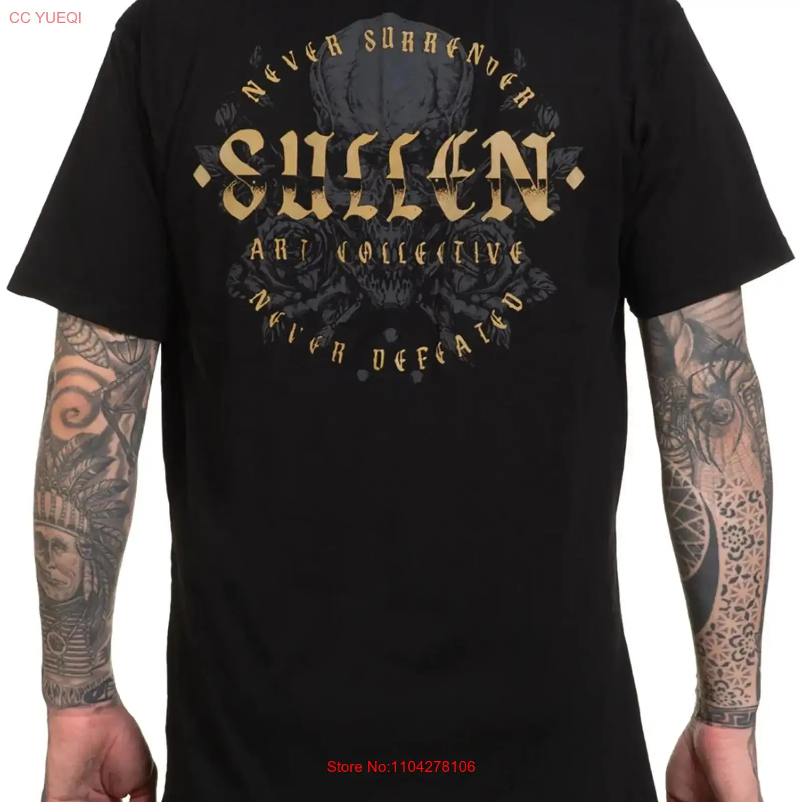 Sullen Men's Never Defeated  P - Vintage Fashion Art ulasan dan harga