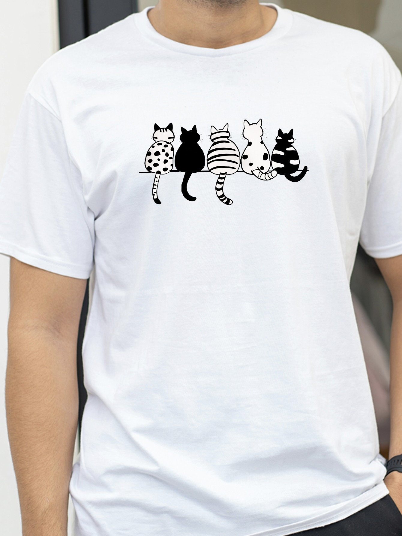 Cat Gang Drawing T-Shirt Women - Vintage Fashion Drawings ulasan dan harga
