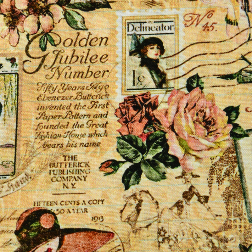 Vintage Retro Fabric Newspaper - Vintage Fashion Newspaper ulasan dan harga