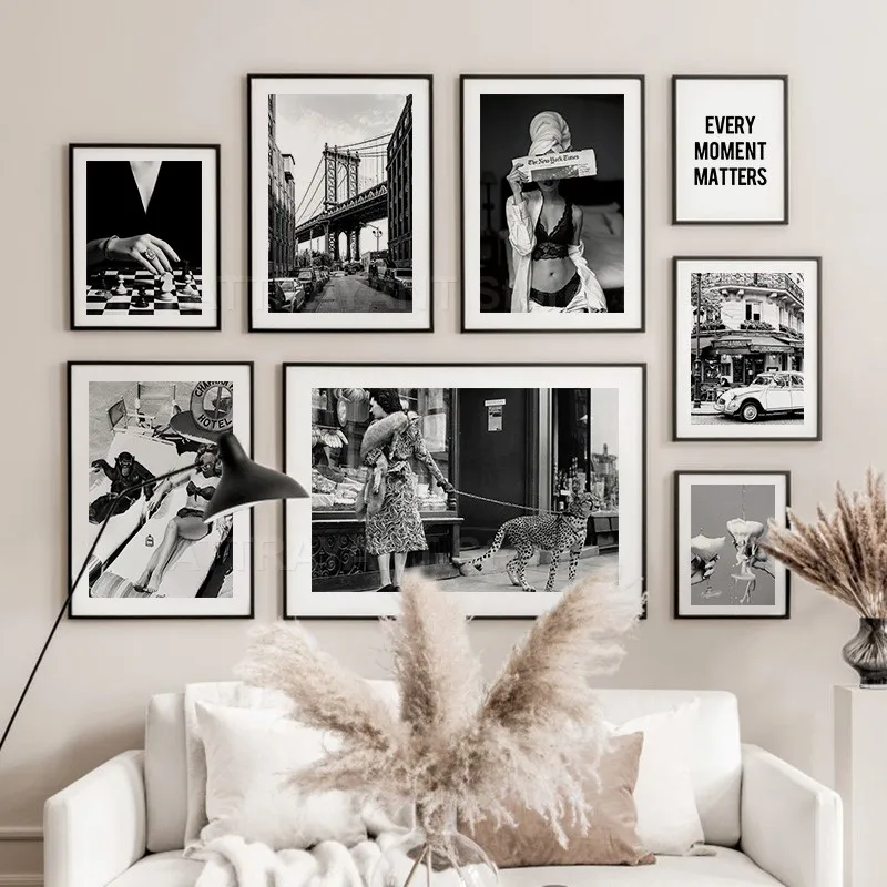 Black and White Vintage Wall A - Vintage Fashion Illustrations ulasan dan harga
