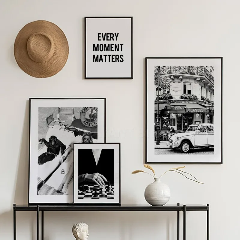 Black and White Vintage Wall A - Vintage Fashion Illustrations ulasan dan harga