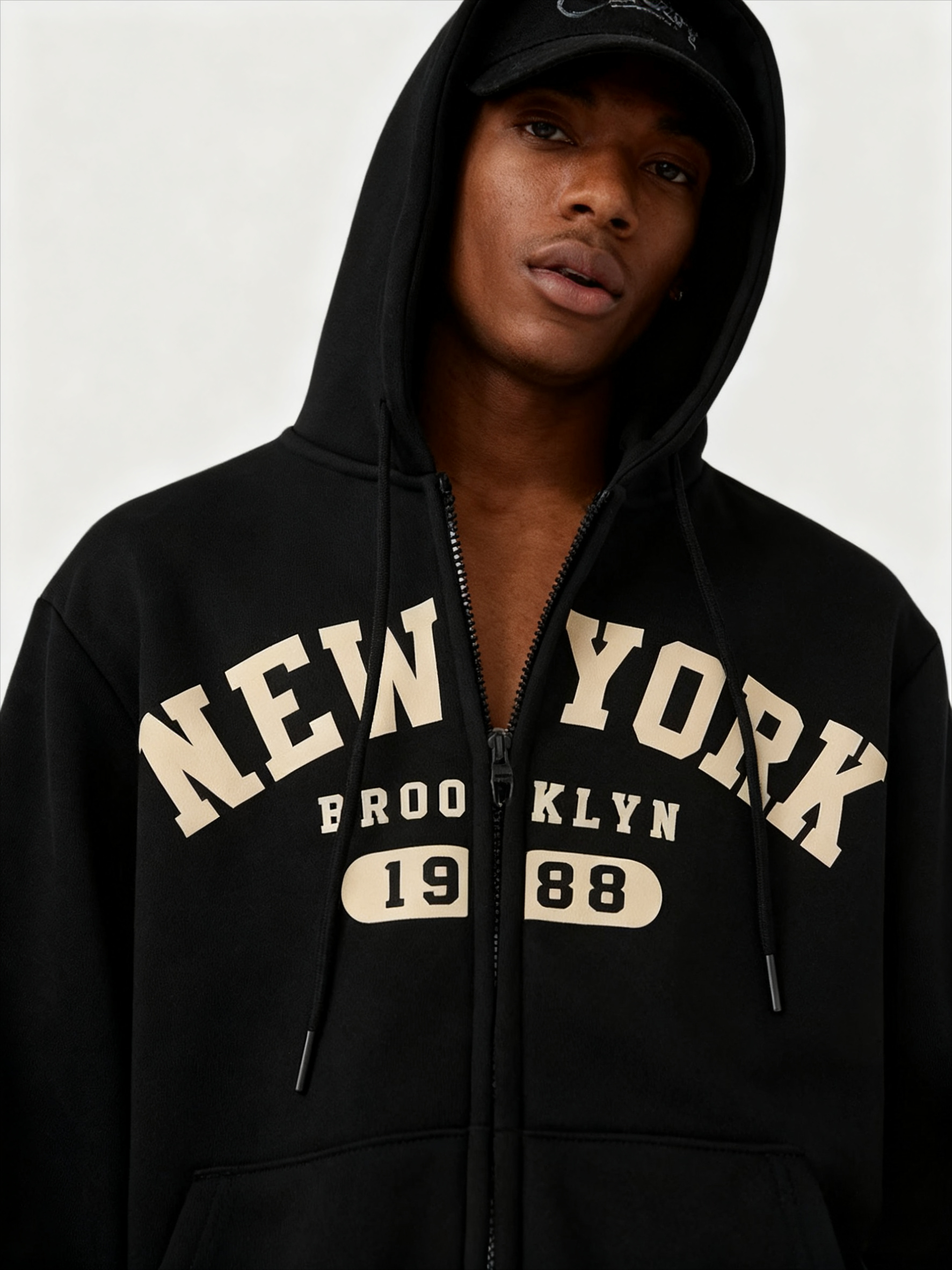 New York 1988 Men Winter zip h - Vintage Fashion York ulasan dan harga