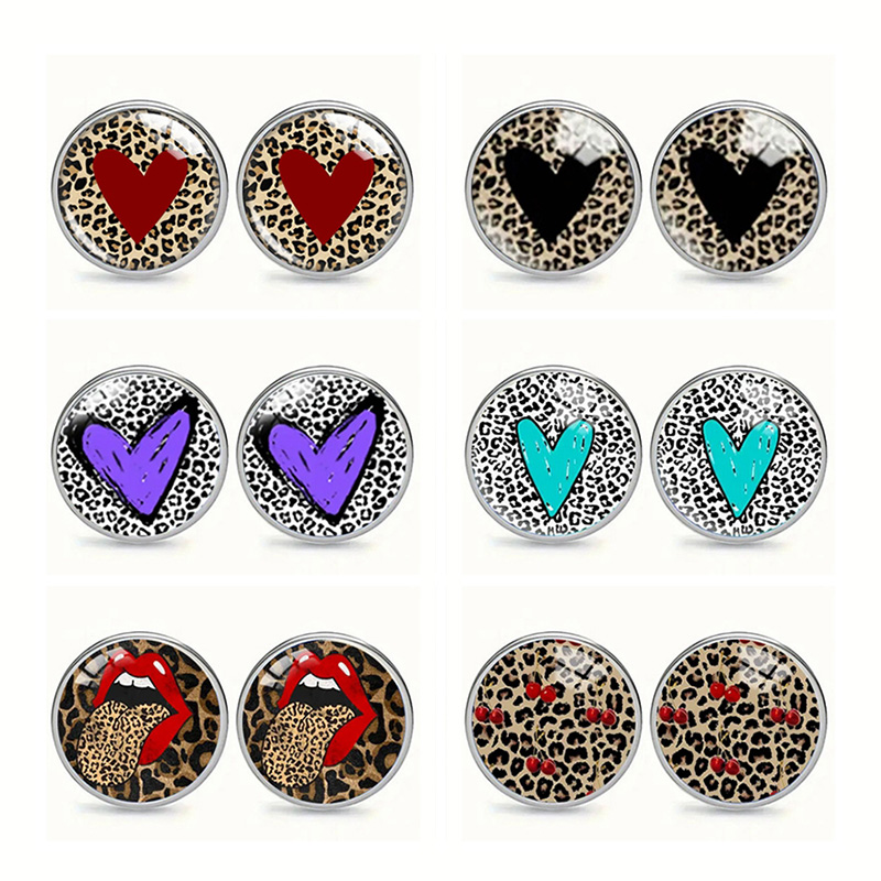 Vintage Heart Leopard Print Gl - Vintage Fashion Illustrations ulasan dan harga
