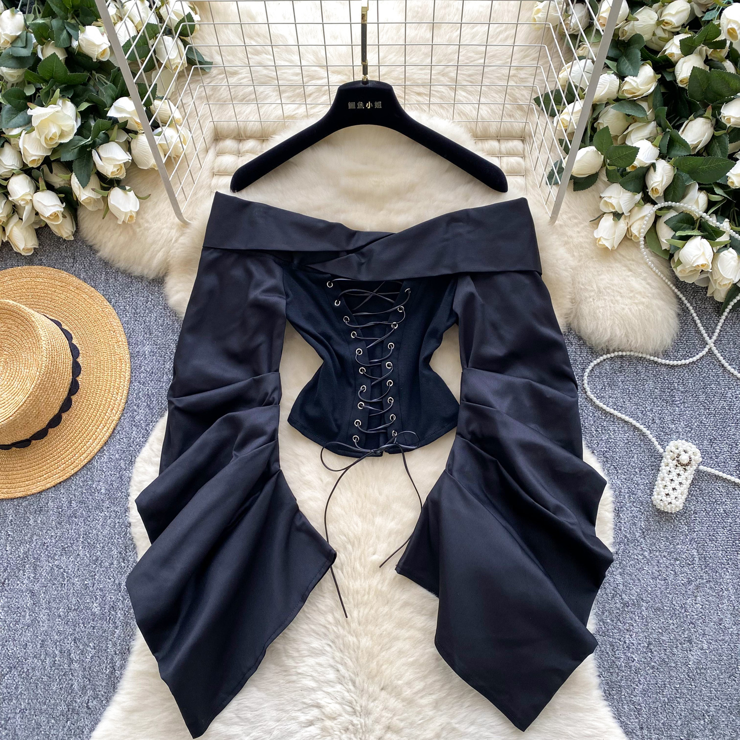 Vintage Blouse slash neck Draw - Vintage Fashion Drawings ulasan dan harga