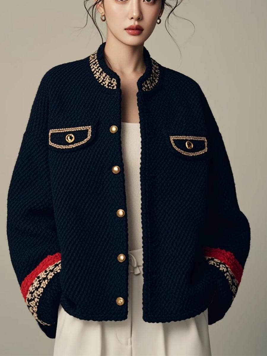 Tweed Jacket Elegant Womens Su - Velvet Blazer Vintage ulasan dan harga