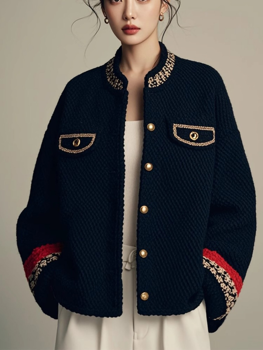 Tweed Jacket Elegant Womens Su - Velvet Blazer Vintage ulasan dan harga