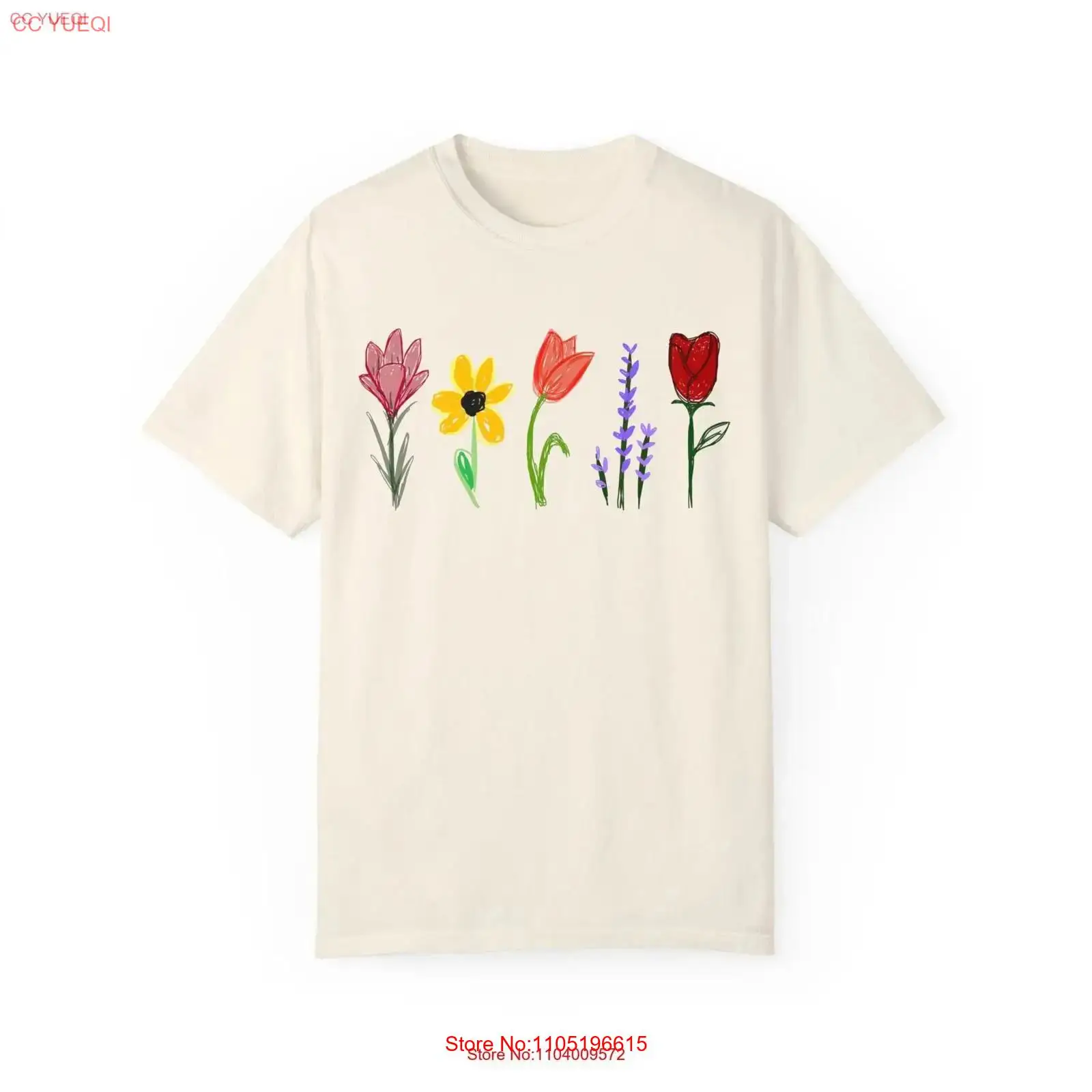 Floral Doodle T shirt Cute Dra - Vintage Fashion Drawings ulasan dan harga
