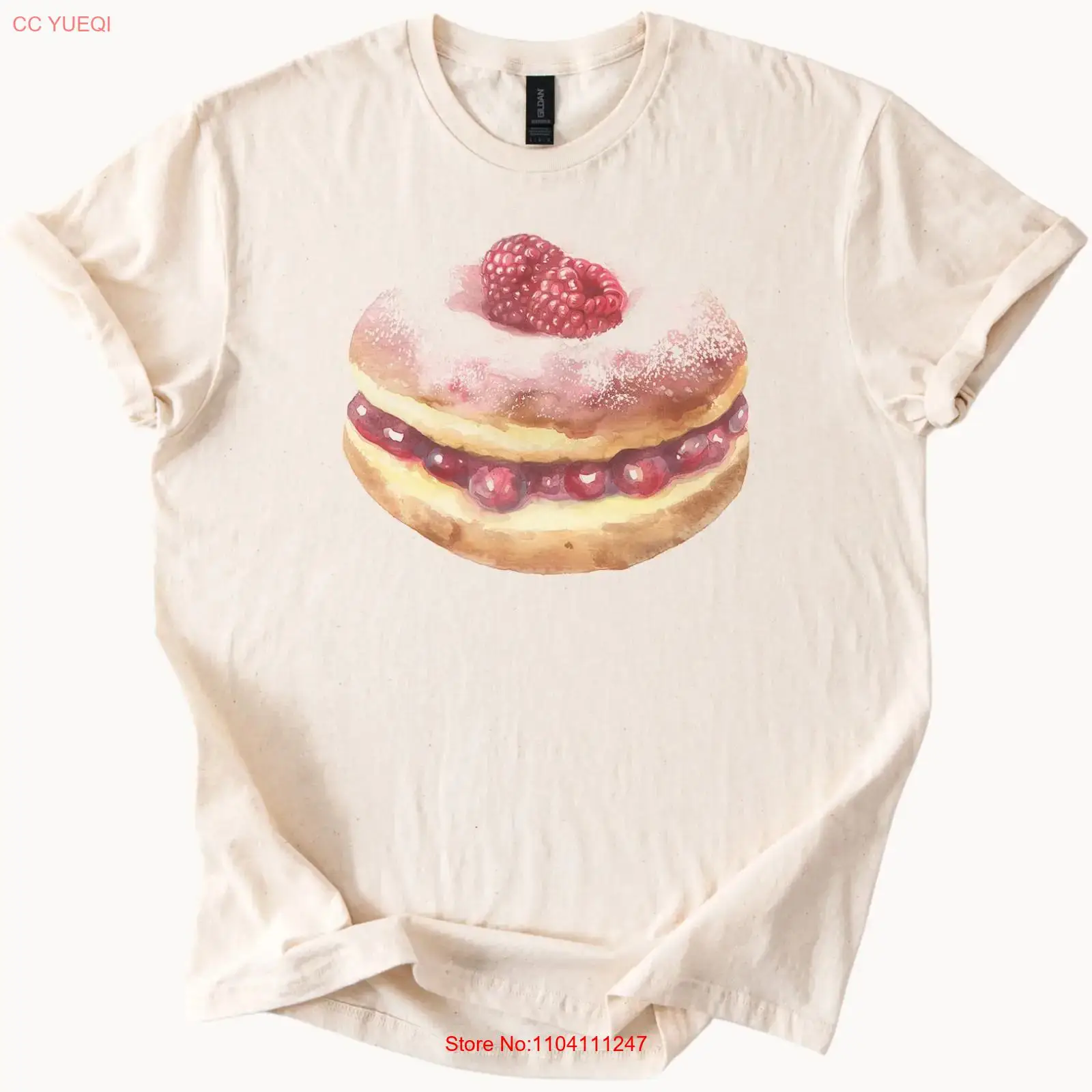 Raspberry Donut Dessert T Shir - Vintage Fashion Art ulasan dan harga