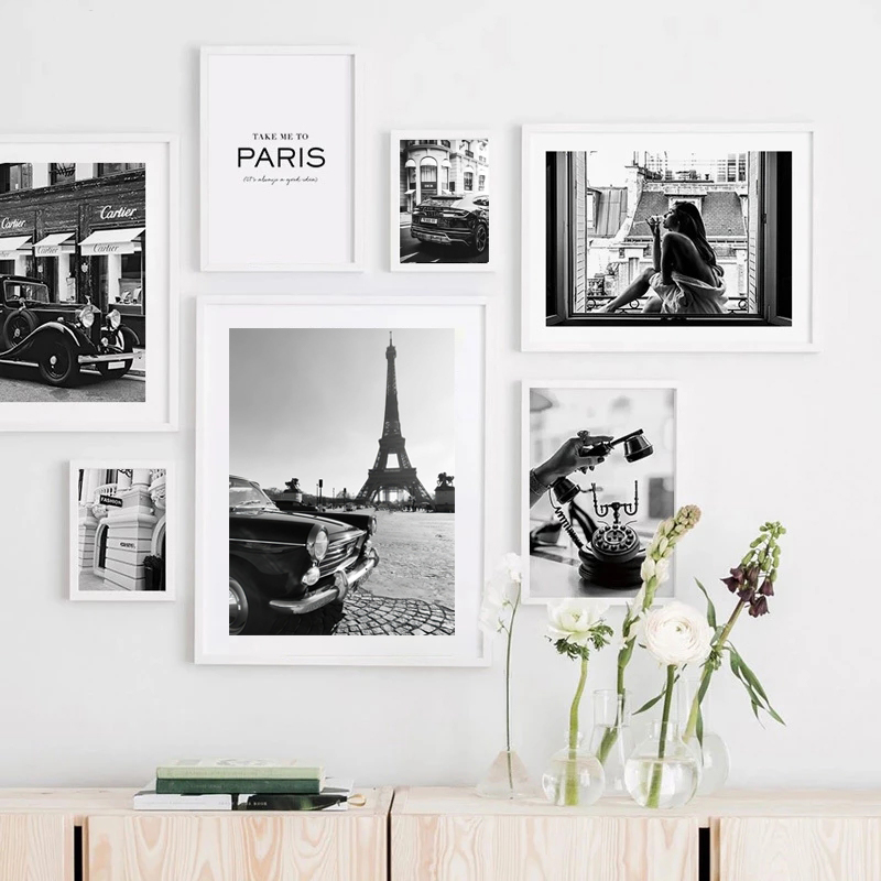 Fashionable Black and White Po - Vintage Fashion Illustrations ulasan dan harga