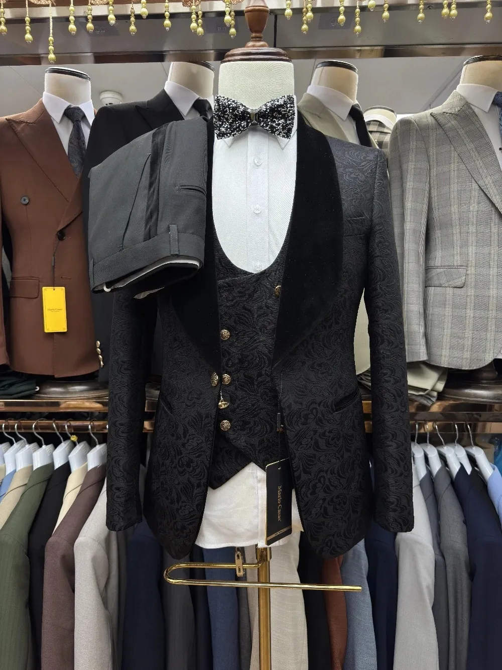 Vintage Men's Suit Jacquard Ta - Velvet Blazer Vintage ulasan dan harga
