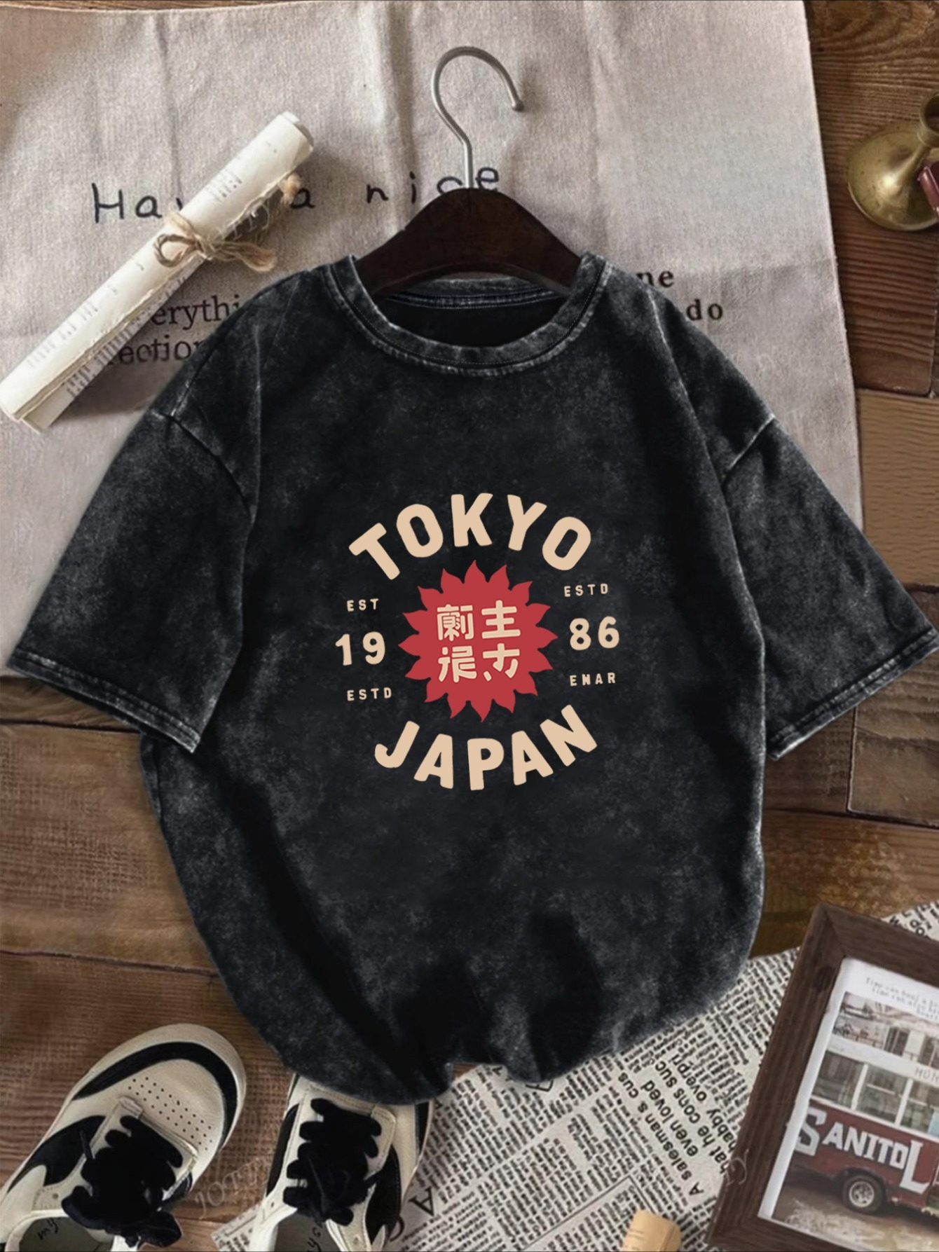 men'S Washed T-Shirt Vintage W - Vintage Fashion Tokyo ulasan dan harga
