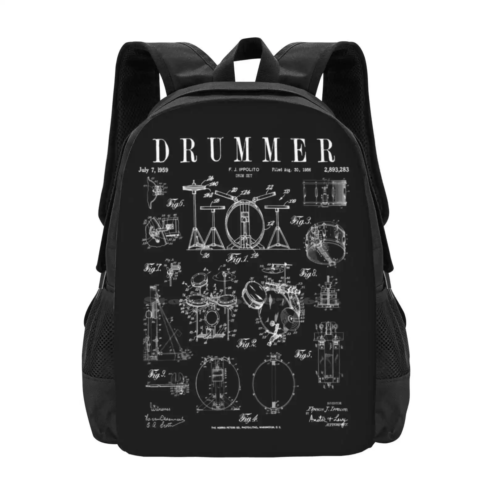 Drum Set Kit Vintage Patent Dr - Vintage Fashion Drawings ulasan dan harga