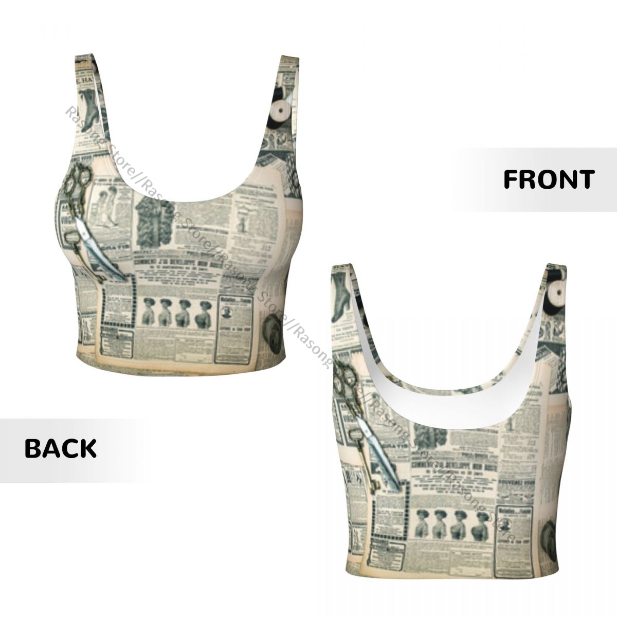 Sports Bra Women Running Yoga  - Vintage Fashion Newspaper ulasan dan harga