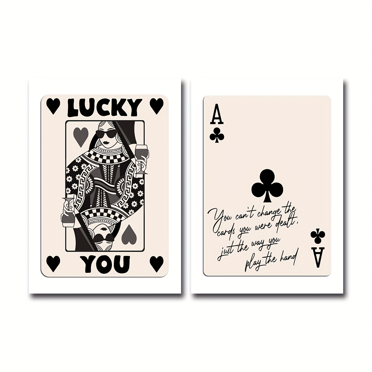 2Pcs Frameless Playing Card Pr - Vintage Fashion Illustrations ulasan dan harga