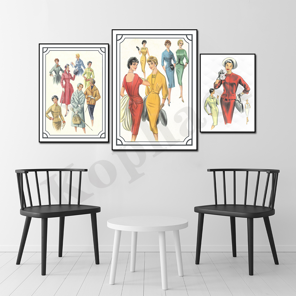 1959 Women's Fashion Sketch Ma - Vintage Fashion Magazine Covers ulasan dan harga