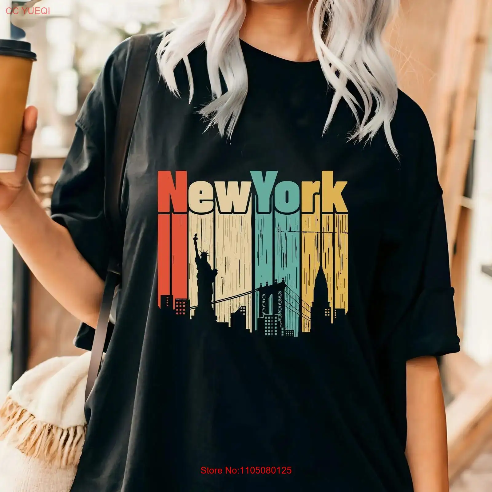 New York retro T shirt USA Tra - Vintage Fashion York ulasan dan harga