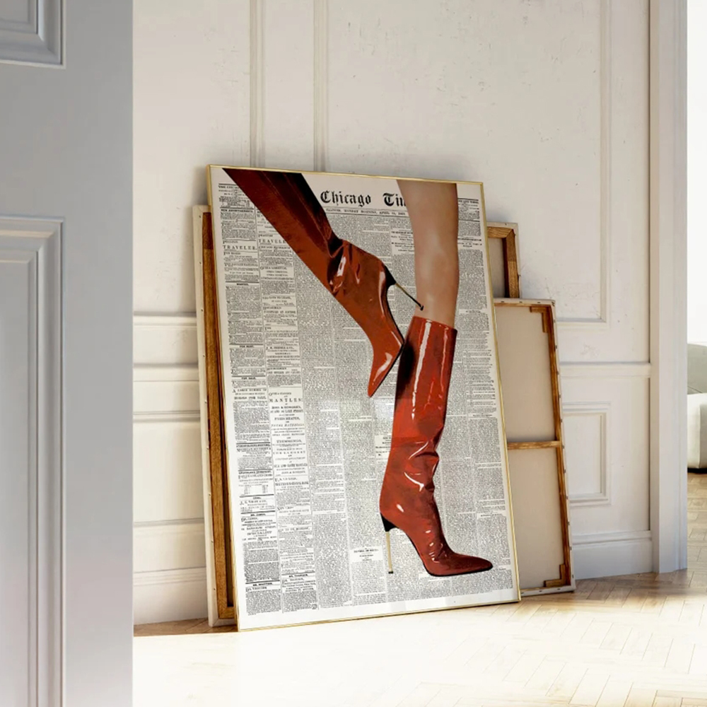 Modern Retro Newspaper Red Boo - Vintage Fashion Newspaper ulasan dan harga