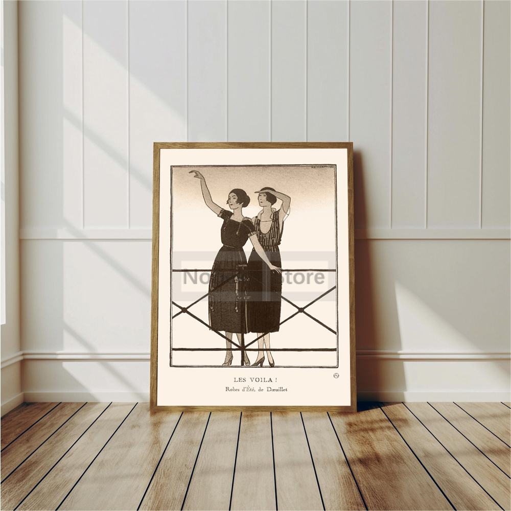 Vintage French Deco Art Illust - Vintage Fashion Illustrations ulasan dan harga