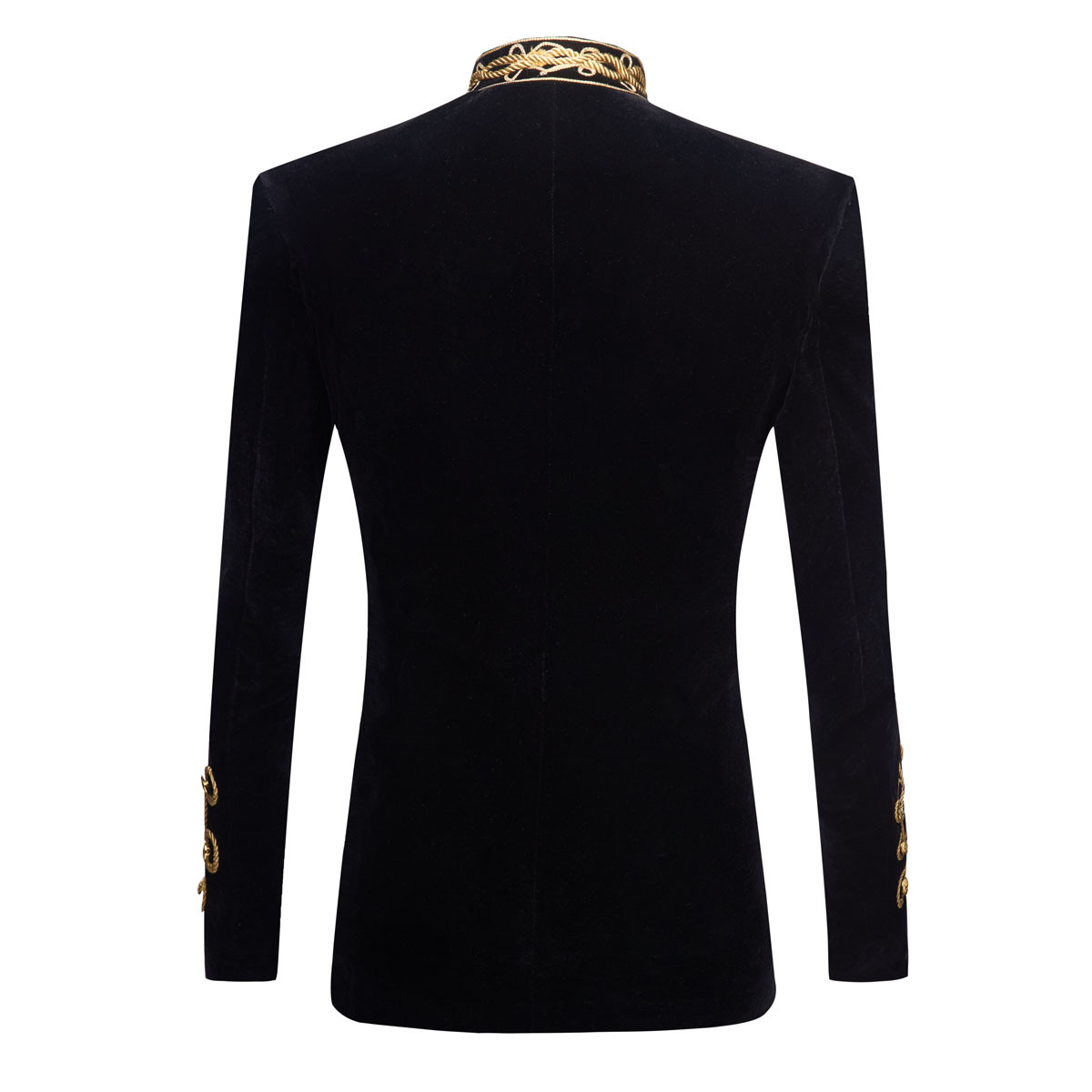 Men's Standing Collar Gold Bla - Velvet Blazer Vintage ulasan dan harga