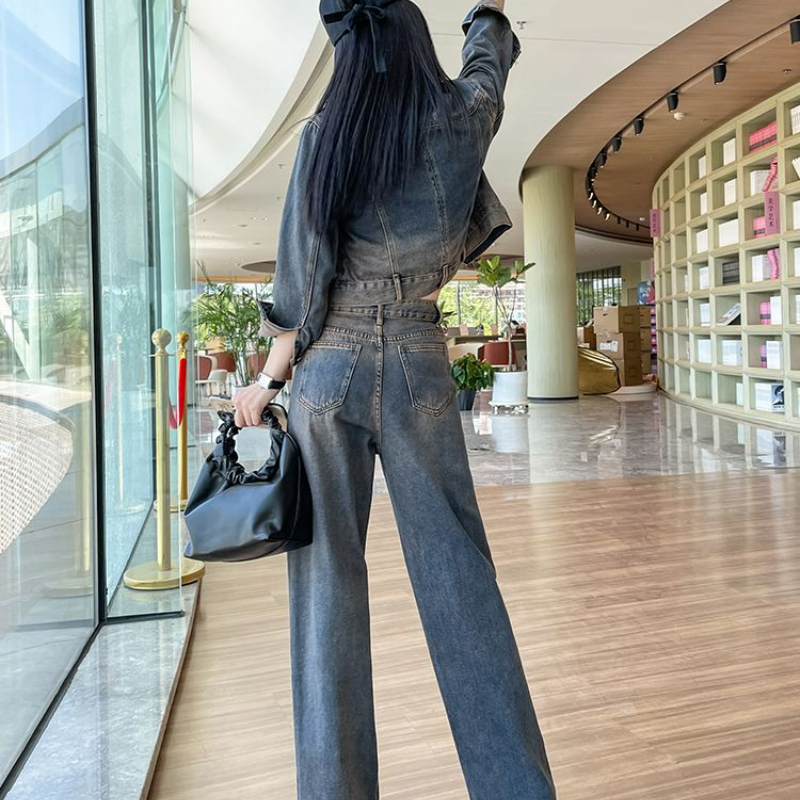 Two Piece Women Clothing Denim - Vintage Fashion Jacket ulasan dan harga