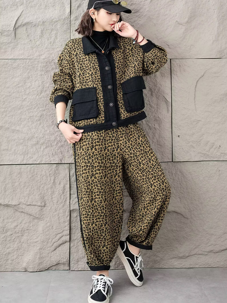Amax luluE Spring Fashion Leop - Vintage Fashion Jacket ulasan dan harga